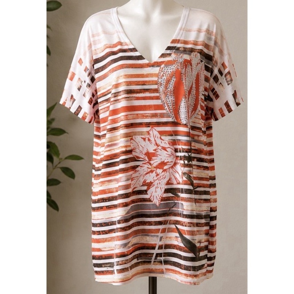 New 1X Fashion Bug Bedazzled Top #1244*8 (JFT)